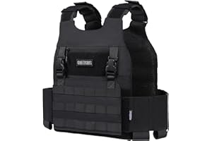 OneTigris Chaleco táctico de bajo perfil Airsoft Chaleco Chest Rig Chaleco de inserción Plate Carrier con adaptador de póster Sistemas para Airsoft Painball CS