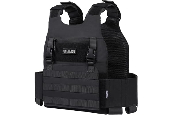 OneTigris Gilet tactique Low Profile Airsoft Gilet Chest Rig Gilet tactique Platate Carrier avec système d'adaptateur pour affiches Airsoft Painball CS