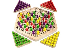VINGAHOUSE Ajedrez Triangular, Juego de Mesa de Estrategia de Tablero, Divertido Juego de Banda de Goma, Juguetes Educativos, Suministros Fiestas, Juegos de Lógica, Regalos para Niños y Niñas