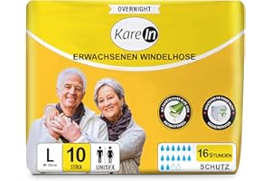 MESSIMO Inkontinenz Pants für Erwachsene - 10 x Saugfähige Windelhosen für Männer und Frauen - Diskreter Auslaufschutz und Elastischen Bündchen - Gr. L (89-120 cm)
