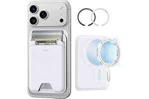 ESR Portfel MagSafe, etui na 5 kart, magnetyczny portfel do iPhone'a, blokada RFID, z siłą magnetyczną 3200 g, wegańska skóra, smukły do iPhone'a serii 17/16/15/14/13/12, nie dla 13/12 Mini, biały