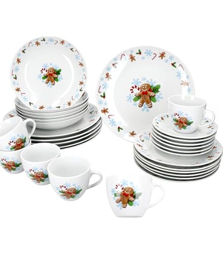 Service De Vaisselle Excelsa Snowman 18 Pièces - Porcelaine, Motif Bonhomme De Neige, Lave-vaisselle - 7