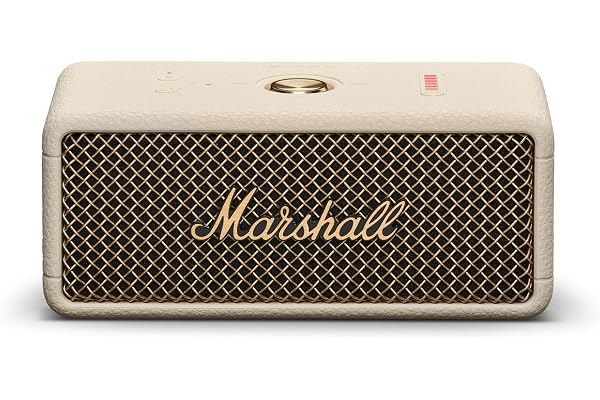 Marshall Emberton III Enceintes Bluetooth Portables, sans Fil, IP67 Résistant à la Poussière et à l'eau, Plus de 32 Heures de Lecture, Charge Rapide - Crème