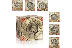 LUAZURI DND Spinner Dice – Set di dadi 7 in 1 in metallo con design drago 3D | Design unico per dungeons & Dragons RPG Polyedder Dadi per giocatori D&D e DM (bronzo)