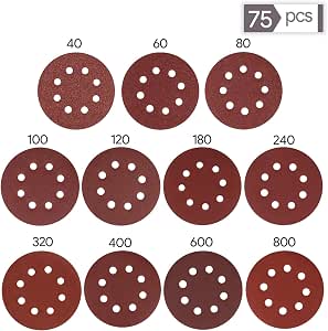 Aucenix Schleifpapier-Set 125mm Klett – 120 Stück In 10 Körnungen (40 Bis 600) – Für Exzenterschleifer
