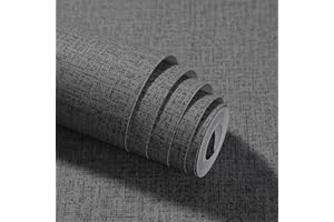 Anttyscar Grey Thick Linen Textured Fabric Effect Wallpaper, Mix Plain Wallpaper Roll, Hessian Wallpapers, Minimalist Feature Decoration for Living Room Bedroom Hallway