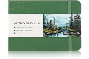 WSICSE 40 Sheets Watercolour Journal 4x6in, 140 lb/300 GSM Watercolour Sketchbook Cold Press Water Colour Paper for Art Painting, Drawing, Mixed Media