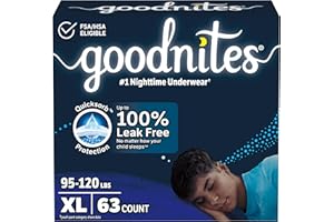 Goodnites Nighttime Bedwetting Underwear, Boys' XL (95-140 lb.), 63 Ct