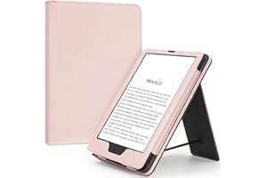 XIFLLIFE Slim Case for 7"/6.8" Kindle Paperwhite with Hand Strap(12th/11th Generation 2024/2021) and Kindle Colorsoft Signature Edition,Stand Cover and Card Slot,Premium PU Sleeve with Auto Wake/Sleep,Pink