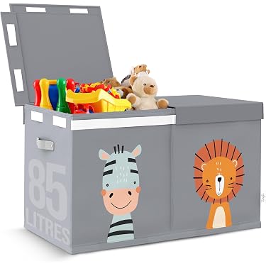Coffre à Jouets Pliable Tutifu 85L - Range Jouets Enfant Tissu Oxford Double Couvercle