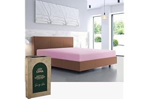 LYMA Bedding Fitted Sheet Small Double, Deep Pocket 35CM OEKO-TEX Certified, Ultra Soft Nanoplush Double Brushed Quick Dry, Shrink Wrinkle & Fade Resistant Easy Care Elastic Bottom Sheet (Light Pink)