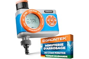 GRÜNTEK Programmateur Minuterie Arrosage Automatique - Minuteur Arroseur Digital Multifonction Personnalisable
