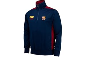 Fc Barcelone Barca Sweatshirt mit halbem Reißverschluss, offizielle Kollektion, Erwachsenengröße für Herren