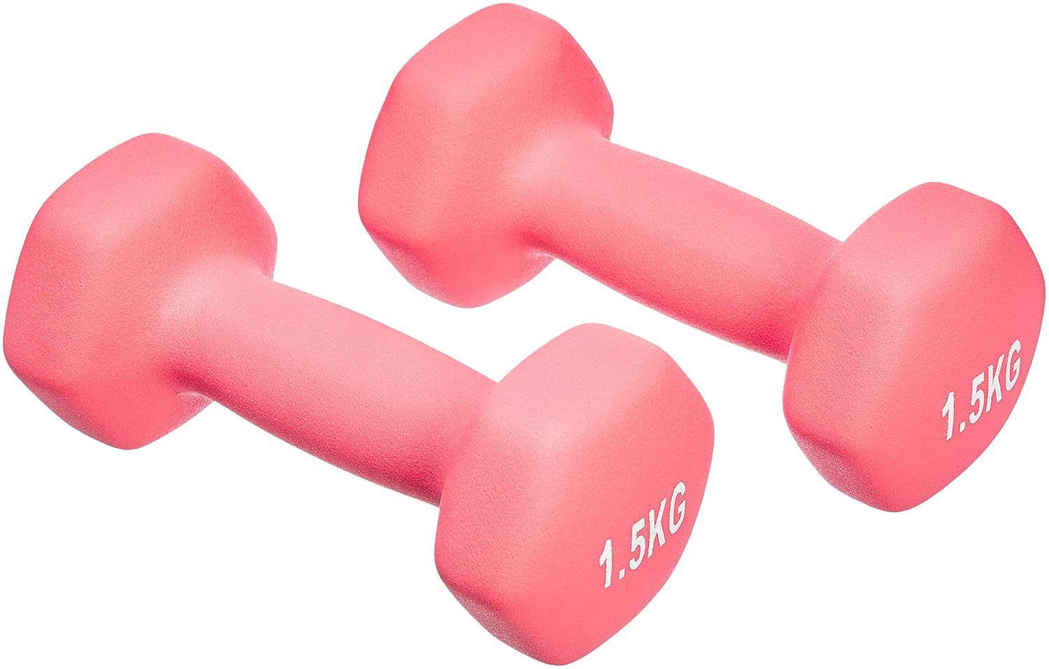 Amazon Basics Neopren Hanteln Gewichte, Hantelset, 2er-Set, 1–5kg, Sechseckig, für Krafttraining und Fitnesskurse