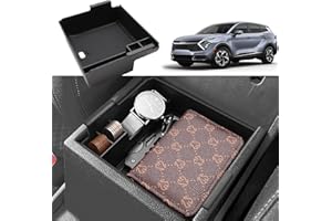 Coleya Caja de Almacenamiento para Apoyabrazos Compatible con Kia Sportage NQ5 2022-2024 (MT), Bandeja de Reposabrazos Central, Organizador de Consola Central con Alfombrilla Antideslizante (Negro)