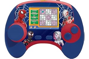 Lexibook, Spider-Man, Power Console®, Bilingual educational game console with 100 activities, English/French, Blue/red, JCG100SPi1