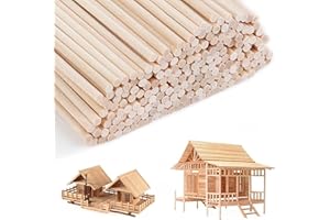 BAFUMIU 200 Stück Zuckerwatte Stäbe 300mm x 3mm Holzstäbchen zum Basteln, Holzstiele für DIY, Kandiszucker Sticks, Zuckerwatte Stäbchen, Bastel holzstiele zum basteln für Handwerkskunst und Dekoration