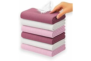 Soft Touch Newborn Essentials 100% Cotton Baby Muslin Cloths 6 Pack 70 x 70 cm (Assorted - Pink, White, Deco Rose)