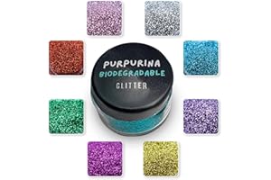 PURE TOUCH Purpurina Biodegradable Maquillaje Ecológica - Color Azul- 4gr. - Tamaño 0,2mm - Purpurina Cara Pelo - Purpurina Ecológica - Glitter Biodegradable Maquillaje - SIN Plástico - Carnaval y Festivales
