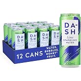 DASH Lime Water - 12 x Natural Sparkling Mineral Water Lime Flavor - No Sugar, No Sweeteners, No Calories - (12 Cans x 330ml)