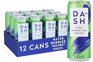 Dash Water Citron Vert – 12x Eaux pétillantes aromatisées au citron vert. SANS Sucre, SANS Édulcorant, SANS calories – Infusées avec des Fruits rejetés (12x330ml)