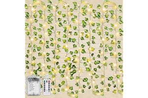 yowin Luces Navidad Pilas 10M 100 LED Hojas Artificiales con Remoto, 8 Modos Guirnalda Luces Impermeable Cadena luminosa para Habitación Jardín Balcon Ventanas Boda Interior Exterior Decoración