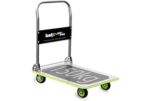 RACKIT Loadit 150kg Heavy Duty Platform Trolley on Wheels - Foldable Flatbed Cart Sack Truck - Folding Hand Barrow Dolly for Moving Warehouse - Professional Industrial Transport Equipment