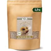 Biojoy Organic Sunflower Seeds, Peeled, Raw and Unsalted, 1.5 kg | From Bulgaria, natural, whole, ideal for bread, chopping o