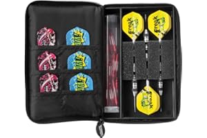 Viper Casemaster Select Nylon Steel and Soft Tip Dart and Accessory Case, Holds 3 Darts, Foam Cushion Allows Flights to be Stored Open Without Being Crushed,Black