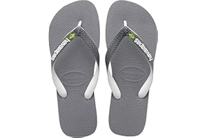 Havaianas Brasil Mix Flip Flops Unisex, Grau/Weiß, 33/34 EU