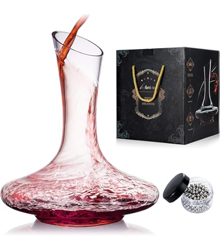 Decanter Per Vino Rosso - Caraffa In Vetro Trasparente Con Accessori, Elegante E Moderna