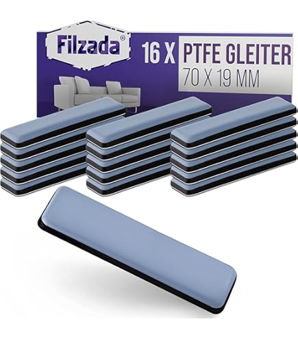 Adsamm PTFE N GR 2435 16 16 Deslizadores PTFE Con Clavo, Gris Y Azul, 24 X 35 Mm