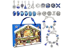 LIHELEI Adventskalender 2024 Mädchen Kinder, DIY Adventskalender Schmuck Mädchen, Weihnachtskalender 24 Füllung Armbänder Schmuck Basteln Mädchen Geschenke für Mädchen 5 6 7 8 9 10 11 12 Jahre