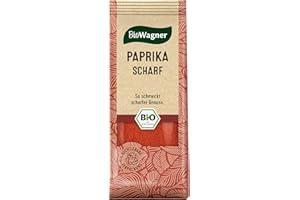 ‎BIOWAGNER BioWagner - Bio Paprika scharf | milde Schärfe für Fleisch- und Gemüsegerichte | naturbelassene Bio-Zutaten | recyclebare Verpackung | 50 g