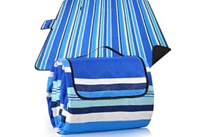 CUSHSUNR Picknickdecke Wasserdicht 200x200cm, Outdoor Picnic Blanket Stranddecke mit Baumwolle, Sandfrei Waschbar Strandmatte Campingdecke,Faltbare Wanderdecke, Piknik Decke Isoliert für Strand,Camping