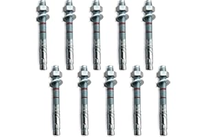 FRATRISPRO Schwerlastdübel M12x200 verzinkt 10 Stück - ETA Zulassung | Option 7 für ungerissenen Beton | Beton-Anker für schwere Lasten | Bolzenanker Betonanker Ankerbolzen Schwerlastduebel | M8 M10 M12