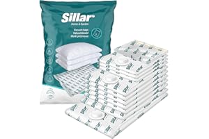 Sillar Worki Próżniowe na Odzież Wielokrotnego Użytku, Worki Próżniowe 13 Sztuk | Worki Próżniowe do Przechowywania Tekstyliów, Kołder 3x 40x60cm, 5x 50x70cm, 60x80cm, 70x100cm, 3x rolowane