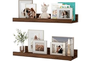 ‎FEIHORRM Feihorrm Wandregal, 2er Set, 40cm Schweberegal aus MDF Holz, Wandboard für Bilderrahmen und Dekorationen, Industriedesign, Geeignet für Arbeitszimmer, Schlafzimmer und Küche (Vintage Braun, 40 cm)