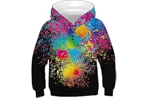 Ocean Plus Jungen Kapuzenpullover Bunt Teens Hoodie Kinder Langarm Pulli mit Kapuzen Sweatshirt Unisex Pullover