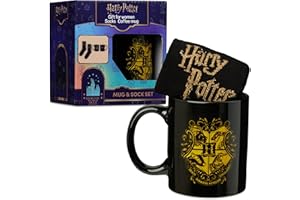 Get Trend Harry Potter Tazza e Calze Set Regalo Donna e Adolescenti, 340ml/11.5oz Tazze Ceramica e Taglia Unica Calzini Caldi, Regali per Lei (Nero Harry Potter)