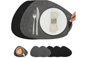 Chitomars Manteles Individuales y Posavasos, Doble Cara Salvamanteles Individuales Antideslizantes Manteles Individuales Lavables Plastico Individuales Mesa Resistentes al Calor