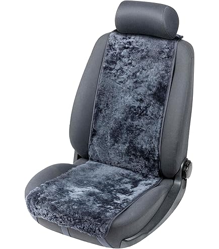 WOLTU AS7335sb Universal Lambskin Car Seat Cover 100% Real Lambskin Fur Full Cover Front Seat Cover Solid Wool, About 1.8cm Thick, Silver