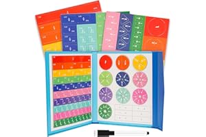‎WADLHK Mathematik-Ressourcen, Bruchrechnen Material Magnetisch, Bruchrechnen Montessori-Material 102pc Bruchscheiben-Demonstrator, Magnetische Bruchfliesen und Bruchkreise für Kinder
