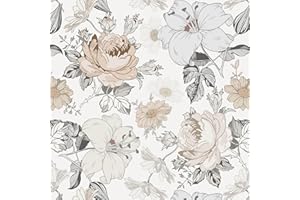 Timeet Selbstklebende Tapete Blumen Klebefolie Blumig 40x300cm Möbelfolie Tapete Selbstklebend Wandverkleidung Vinyl Wandpapier Dekorfolie für Wohnzimmer Schlafzimmer Küche Wand Möbel