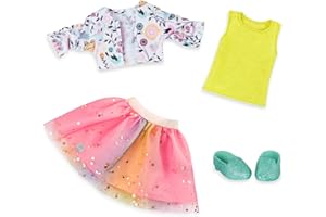 Glitter Girls - Miroiter, scintiller, scintiller! - Haut et tutu urbains - Veste à fleurs et chaussures à paillettes - Vêtements de poupée - Accessoires pour poupées de 36 cm - 3 ans et +