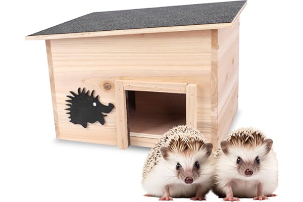 Tool & Tree - Niche pour hérisson en bois robuste avec entrée labyrinthe et fond – 32 cm x 26 cm x 20,5 cm – Abri météorisé et sécurisé pour hérissons, bonne protection contre les prédateurs, maison