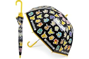 POKÉMON Pokemon Stick Umbrella for Kids Pikachu Folding Dome Umbrella Lightweight Design for School Travel Anime Gifts for Kids