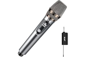 JYX Wireless Microphone, Dynamic Microphone for Karaoke with Receiver and Anti-Slip Ring, 80ft Transmission Distance, Rechargeable Mic System for Karaoke Night, Meeting, Compere, Party