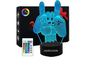AIRUEEK 3D Lampada PS4,16 Colori Con Telecomando Funzione, Lampada Gaming, Gamepad Lampada, Decorazione Per La Camera Letto Gli Appassionati Di Gioco, Bambini, Uomini, Ragazzi E Ragazze