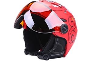 TentHome Ski Snowboard Helmet with Attached Detachable Photochromatic Polarizing Goggles